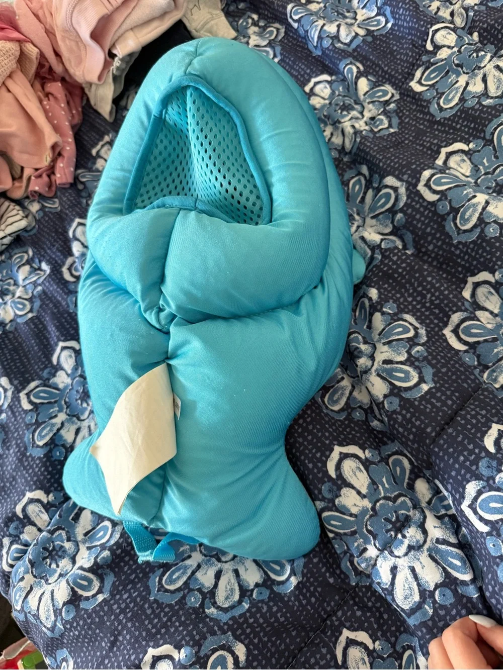Kids Teal Head Support Pillow Bath Time